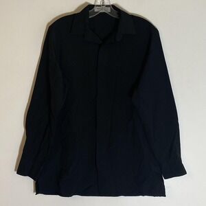 Doc & Amelia Shirt Womens Small Black Button‎ Front Long Sleeve Uniform Workwear